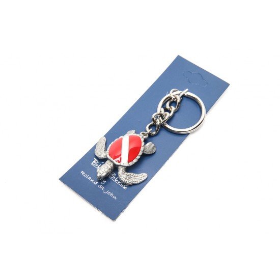 Big Blue Key Chain - Sea Turtle with Dive flag