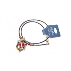 Big Blue Pendant - Antique Brass Circling Sharks around Dive flag Big Blue Pendant - Antique Brass Circling Sharks around Dive flag