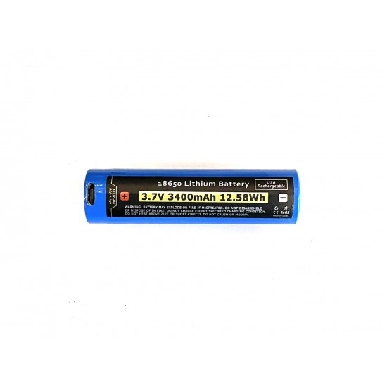 F.I.T. 18650 Li-ion Battery 3.7V /3400mAh/12.58Whr with Micro USB charger