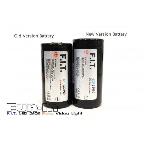 F.I.T. 32650 5800mAh Battery for Pro Series LED 2600 V1.1 Video Light (New ver. 6.9cm with protection circuit)