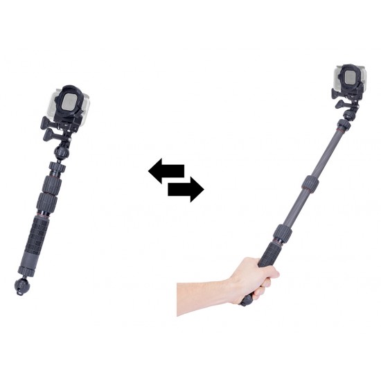 INON Selfie Set M for GoPro (Carbon Telescopic Arm M, Ball Adapter for GoPro) (370mm to 790mm)