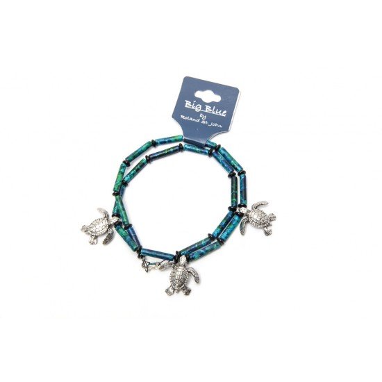 Big Blue 項鍊 - 海龜項鍊 (藍綠色陶瓷珠)