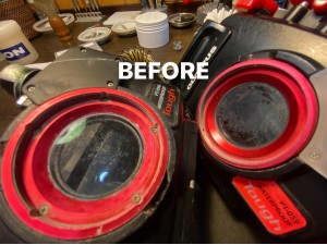 維修日記 2022-09-13: OLYMPUS PT-059/ 056防水殼更換玻璃服務，從此不再白霧白霧