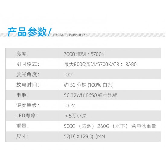 Weefine WF081 Smart Focus 7000 流明攝影燈 (有閃燈模式, 包含球座, RA80, 5700K)